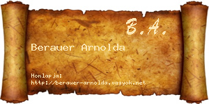 Berauer Arnolda névjegykártya